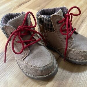 UGG Tan Kids Boots with Red Laces